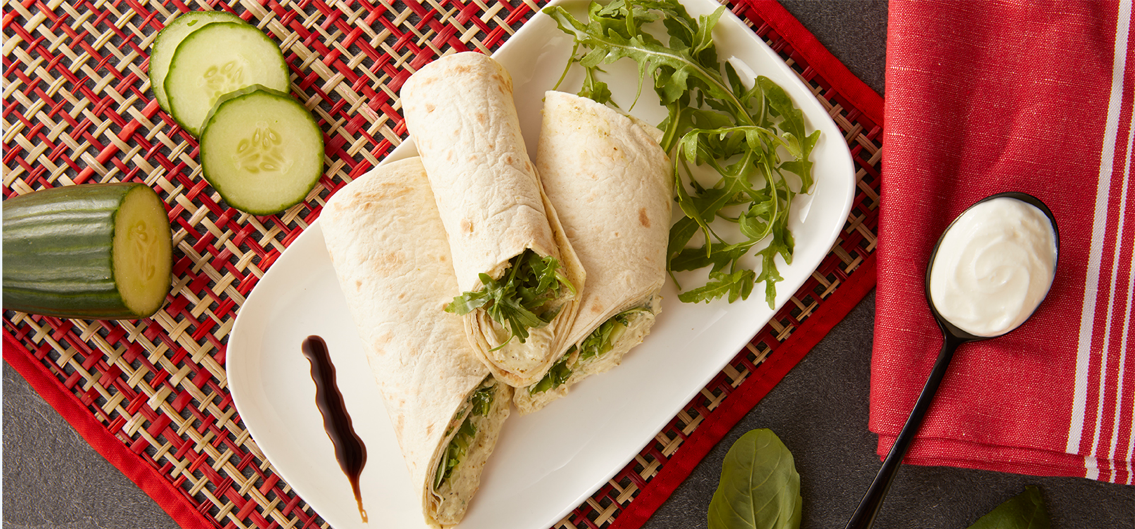 Wrap con pollo e pesto